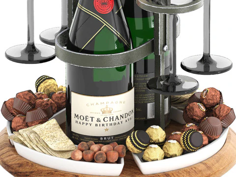 Weston wine charcuterie caddy two bottle 3D Model