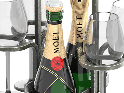 Weston wine charcuterie caddy two bottle Modelo 3D