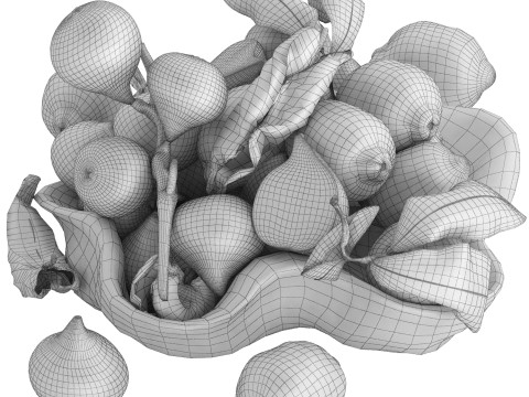 Bowl of figs and lemons 3D 模型