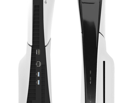 Sony ps5 and playstation 5 slim with controller 3D Модель