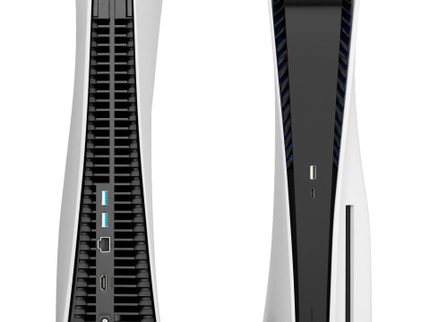 Sony ps5 and playstation 5 slim with controller 3D Модель