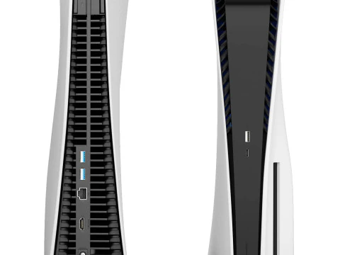 Sony PS5 e PlayStation 5 Slim con controller Modello 3D