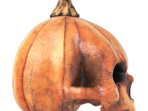 Pumpkin skull head halloween Modello 3D