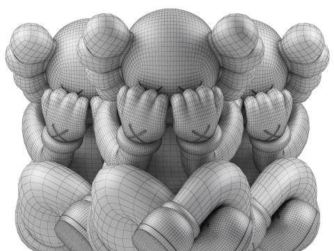 Kaws separated vinyl figures collection Modelo 3D