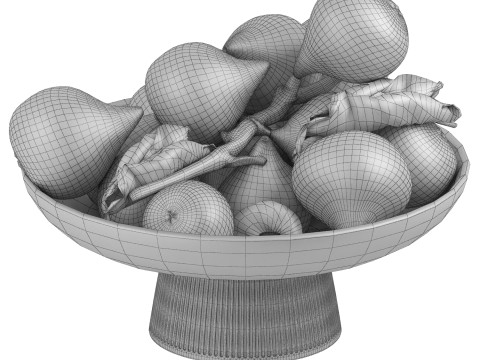Bowl of black figs fruit 3D 模型