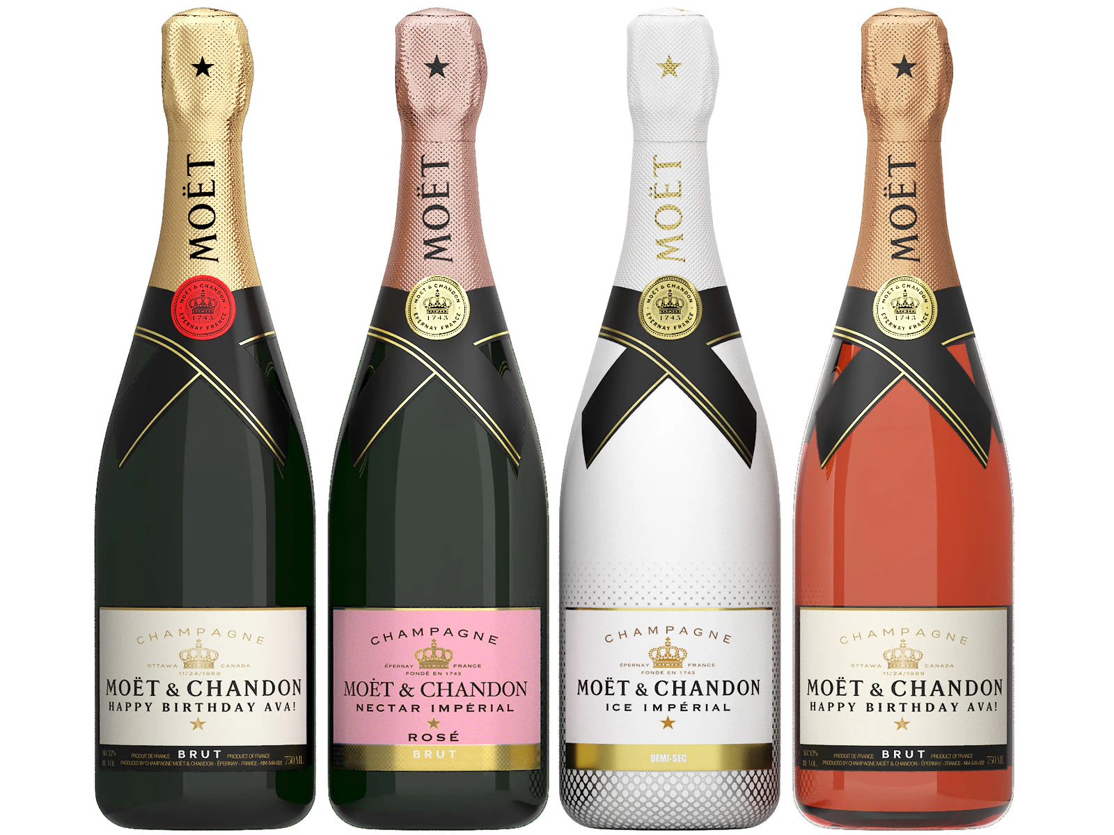 Moet and chandon champagne collection 3D Model .c4d .max .obj .3ds .fbx .stl .blend 