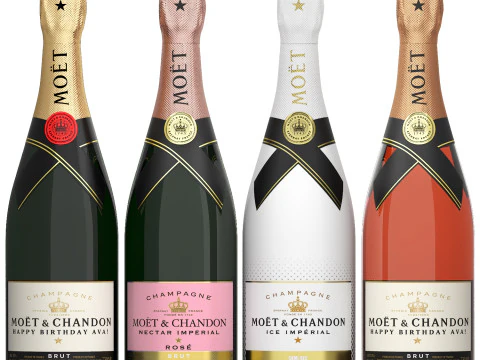 Moet and chandon champagne collection 3D Model