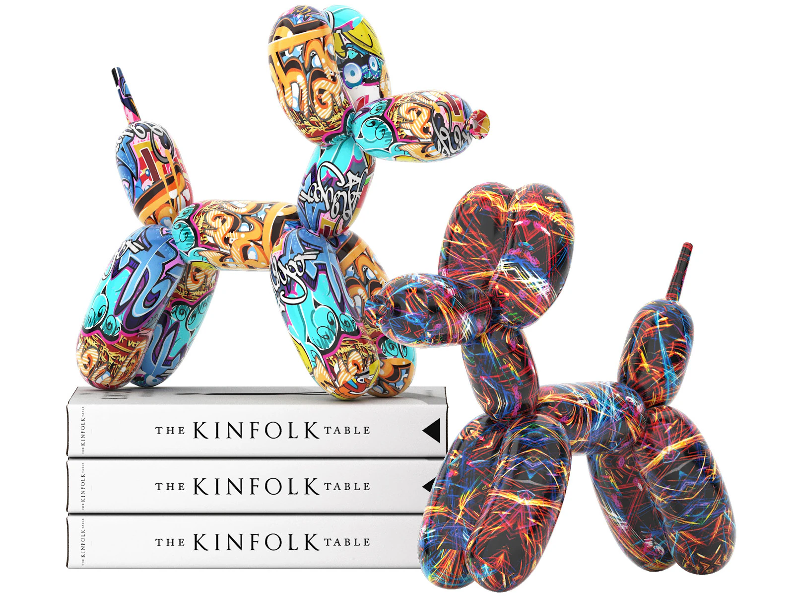 Balloon dog statue decoration set 3D Model .c4d .max .obj .3ds .fbx .stl .blend