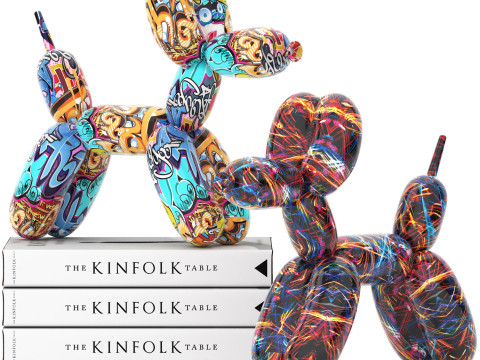 Balloon dog statue decoration set 3D Модель