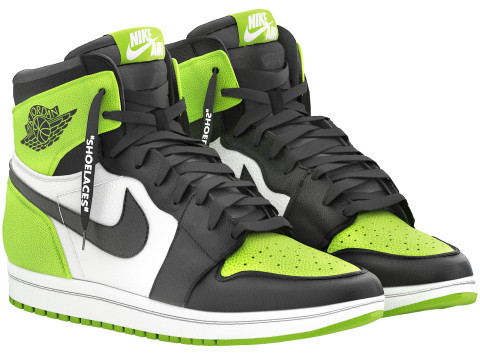 Nike air 1 retro green shoe Modèle 3D