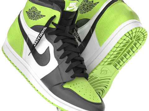 Nike air 1 retro green shoe Modèle 3D