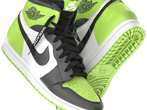 Nike air 1 retro green shoe 3D Model