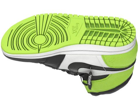 Nike air 1 retro green shoe 3D Model