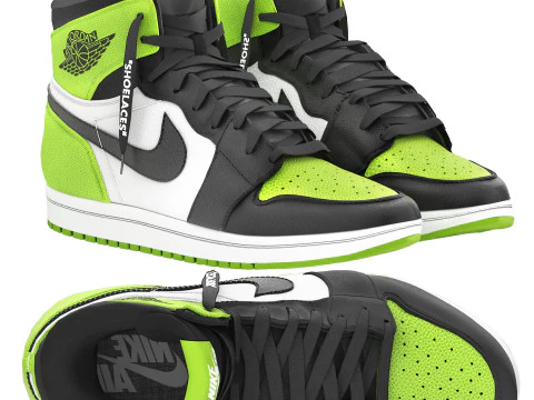 Nike air 1 retro green shoe 3D Model