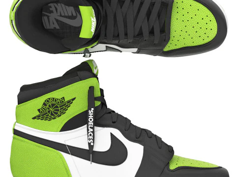 Nike air 1 retro green shoe 3D Model