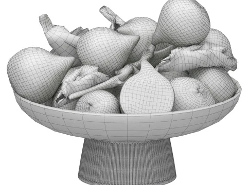 Bowl of green figs 3D Model