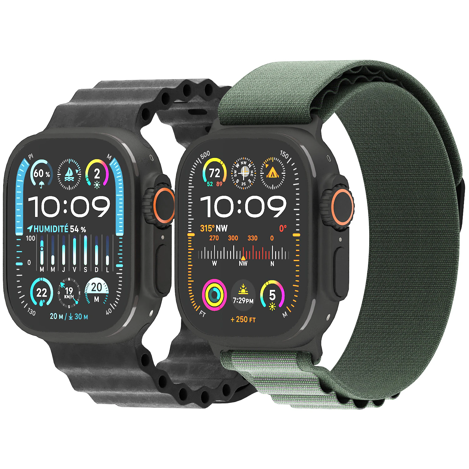 Apple Watch Ultra 2 titanio nero Modello 3D .c4d .max .obj .3ds .fbx .stl .blend