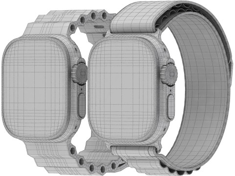 Apple watch ultra 2 black titanium 3Dモデル