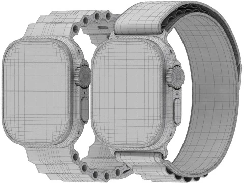 Apple Watch Ultra 2 titanio nero Modello 3D
