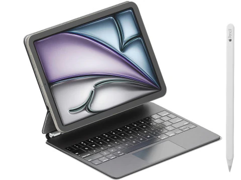 Clavier magique de pomme noire avec iPad Air Modèle 3D