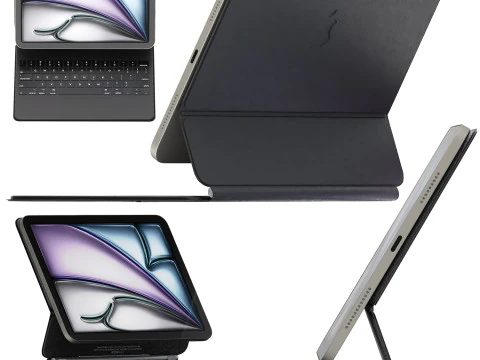 Black apple magic keyboard with ipad air 3D Model