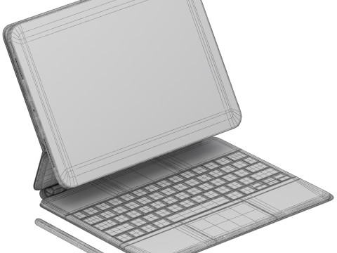 Black apple magic keyboard with ipad air Modèle 3D