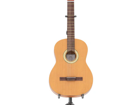 Classical guitar with tripod stand 3D Model