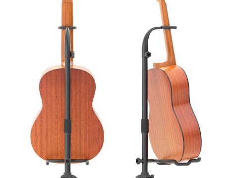 Classical guitar with tripod stand 3D 모델