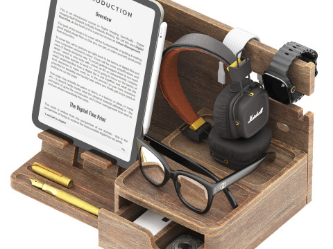 Wooden nightstand organizer 3D Модель