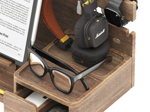 Organizer da comodino in legno Modello 3D