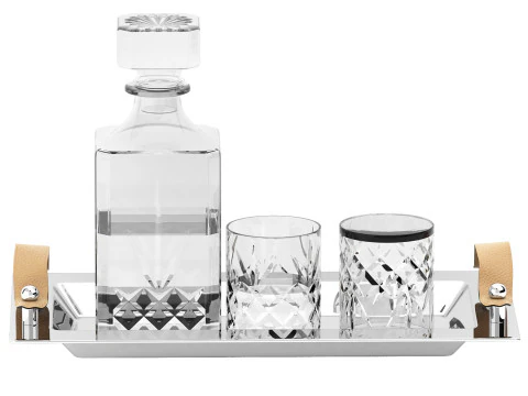 Tray set with water carafe and glasses 3D Model