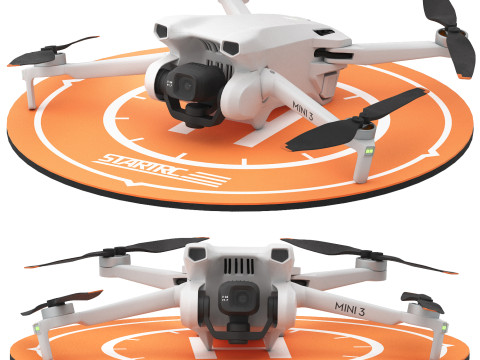 Drone dji mini with landing pad 3D Model