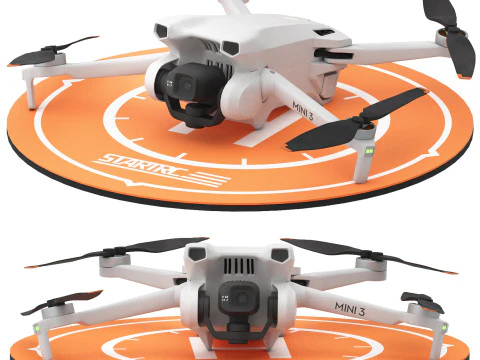 Drone dji mini con piattaforma di atterraggio Modello 3D