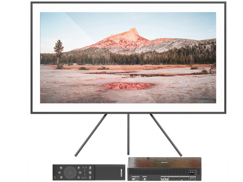 Samsung frame tv with stand remote and connect box 3D 模型