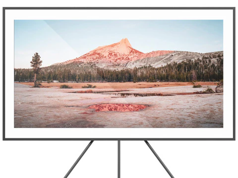 Samsung frame tv with stand remote and connect box 3D Model