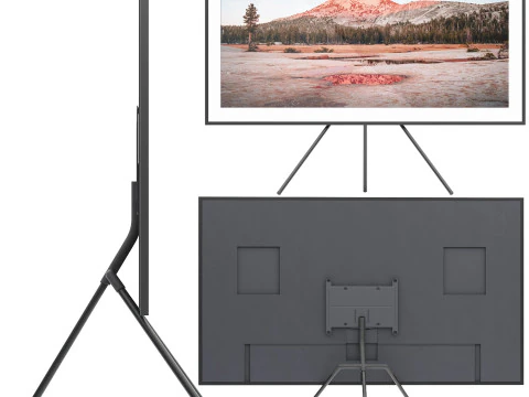 Samsung frame tv with stand remote and connect box 3D Model