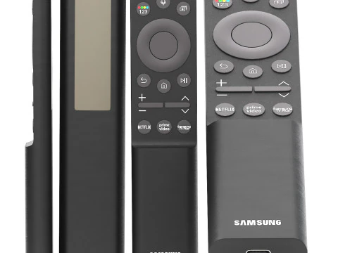 Samsung frame tv with stand remote and connect box 3D Model