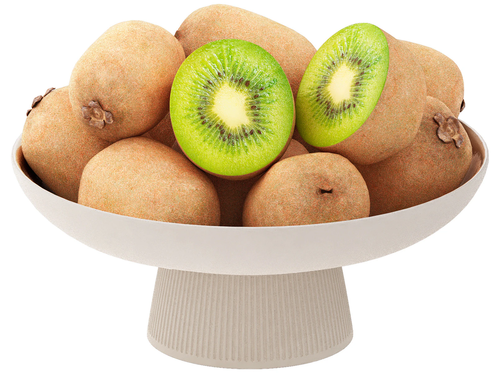Bowl of kiwi fruit 3D Model .c4d .max .obj .3ds .fbx .stl .blend