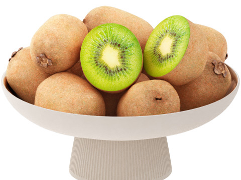 Bowl of kiwi fruit 3D Model