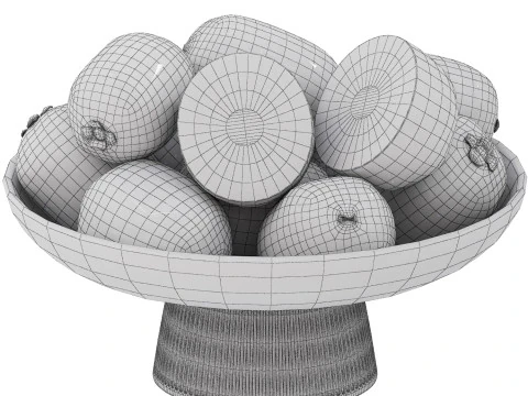 Bowl of kiwi fruit 3D Model