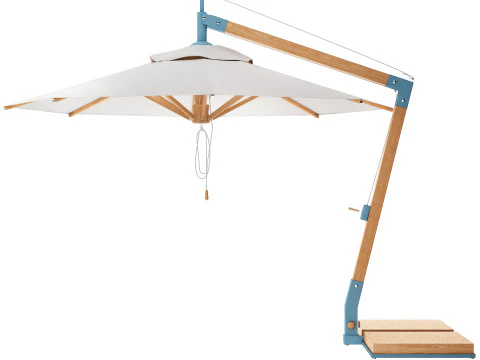 Levante bamboo cantilever umbrella from bambrella 3D Model