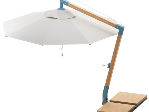 Levante bamboo cantilever umbrella from bambrella 3D Модель