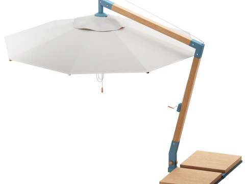 Levante bamboo cantilever umbrella from bambrella 3D Model