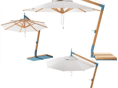 Levante bamboo cantilever umbrella from bambrella 3D Модель