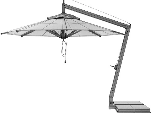 Levante bamboo cantilever umbrella from bambrella 3D Model