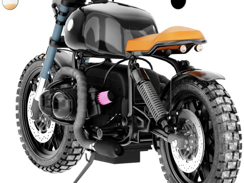 Black motorcycle 3D Model