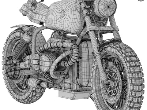 Black motorcycle 3Dモデル