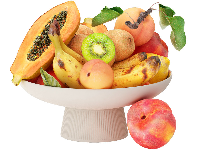 Bowl of tropical fruits 11 3D Model .c4d .max .obj .3ds .fbx .stl .blend
