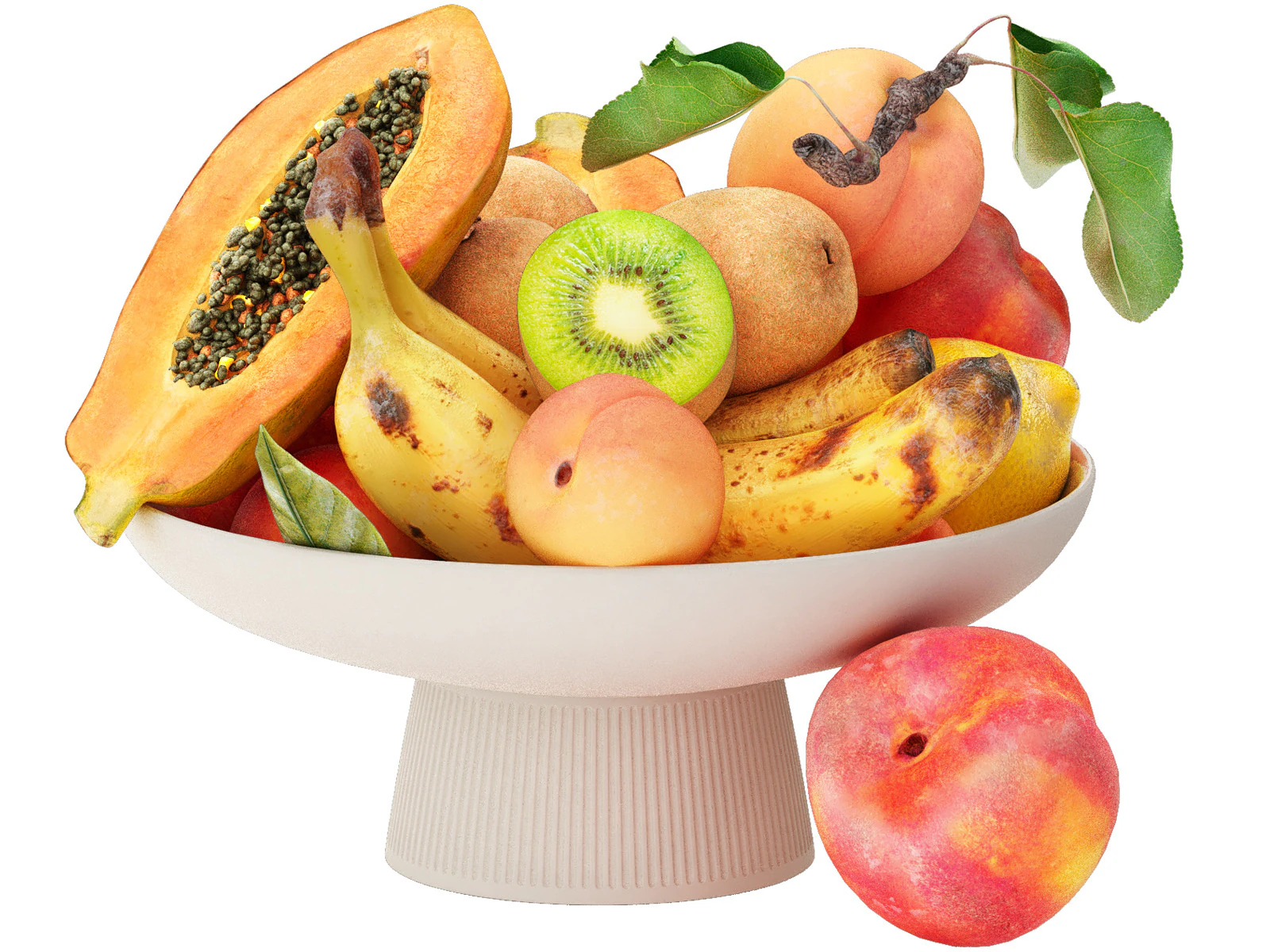 Bowl of tropical fruits 11 3D Model .c4d .max .obj .3ds .fbx .stl .blend 