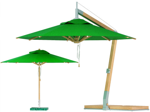 Green levante bamboo umbrella from bambrella 3D 模型